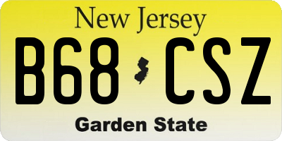 NJ license plate B68CSZ