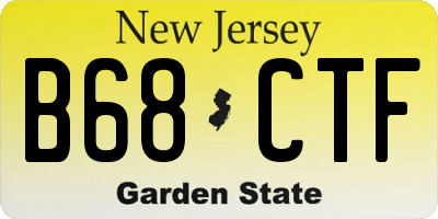 NJ license plate B68CTF