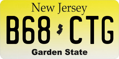 NJ license plate B68CTG