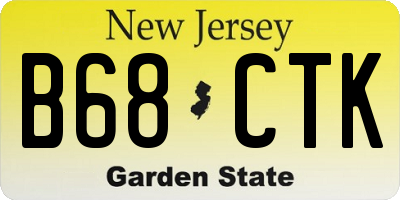 NJ license plate B68CTK