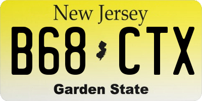 NJ license plate B68CTX