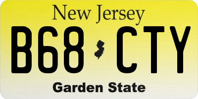 NJ license plate B68CTY