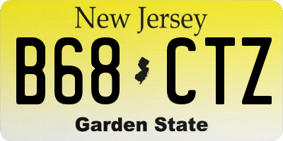 NJ license plate B68CTZ