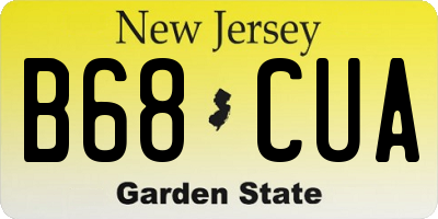 NJ license plate B68CUA
