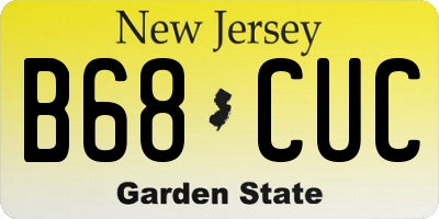 NJ license plate B68CUC