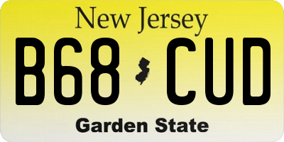 NJ license plate B68CUD