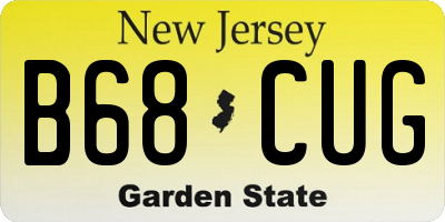 NJ license plate B68CUG