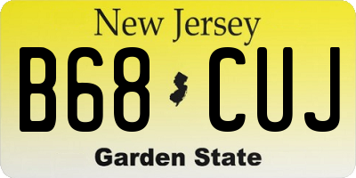 NJ license plate B68CUJ