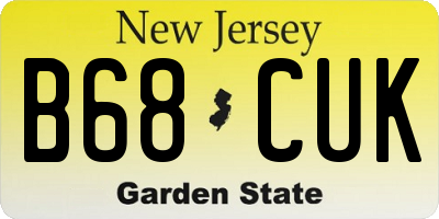 NJ license plate B68CUK