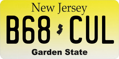 NJ license plate B68CUL