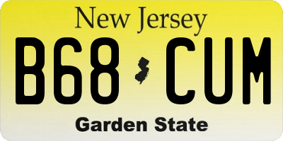 NJ license plate B68CUM