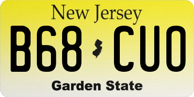 NJ license plate B68CUO