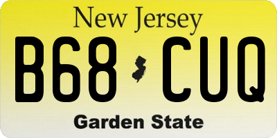 NJ license plate B68CUQ