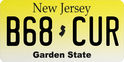 NJ license plate B68CUR
