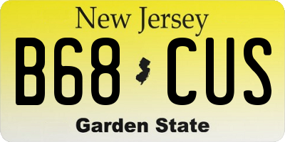 NJ license plate B68CUS