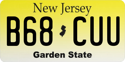 NJ license plate B68CUU