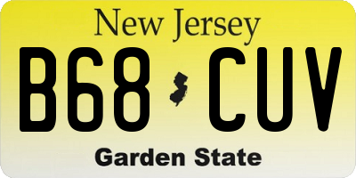 NJ license plate B68CUV