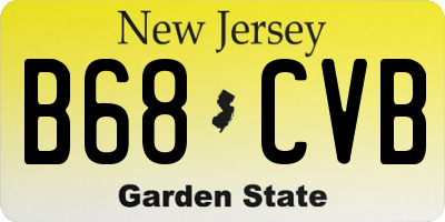 NJ license plate B68CVB