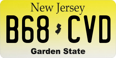 NJ license plate B68CVD
