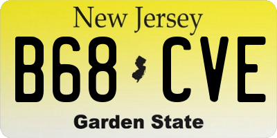 NJ license plate B68CVE