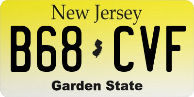 NJ license plate B68CVF