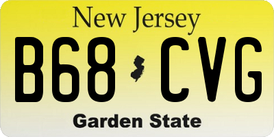 NJ license plate B68CVG