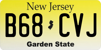 NJ license plate B68CVJ