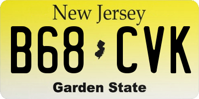 NJ license plate B68CVK