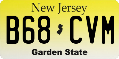 NJ license plate B68CVM