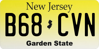 NJ license plate B68CVN