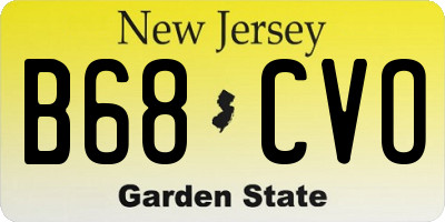 NJ license plate B68CVO