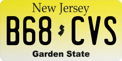 NJ license plate B68CVS