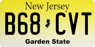 NJ license plate B68CVT