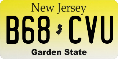 NJ license plate B68CVU