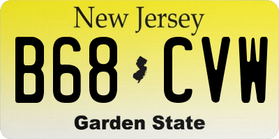 NJ license plate B68CVW