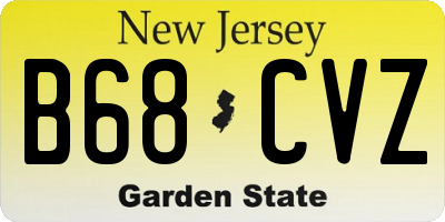 NJ license plate B68CVZ