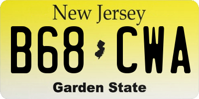 NJ license plate B68CWA