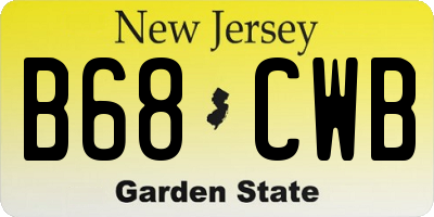 NJ license plate B68CWB