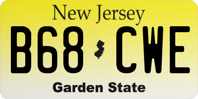 NJ license plate B68CWE