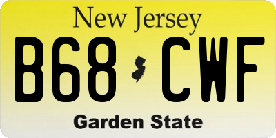 NJ license plate B68CWF