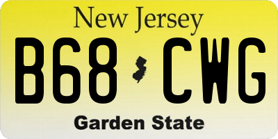 NJ license plate B68CWG