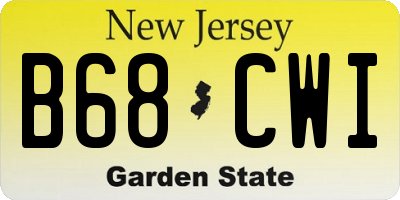 NJ license plate B68CWI