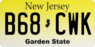 NJ license plate B68CWK