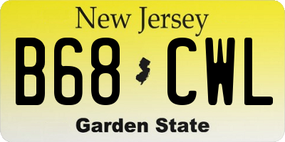 NJ license plate B68CWL