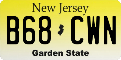 NJ license plate B68CWN