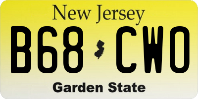 NJ license plate B68CWO