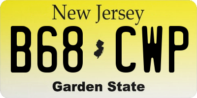 NJ license plate B68CWP