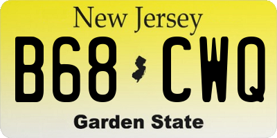 NJ license plate B68CWQ