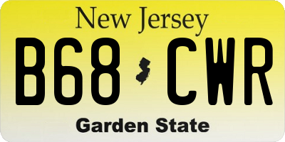 NJ license plate B68CWR
