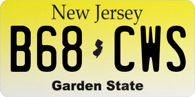 NJ license plate B68CWS